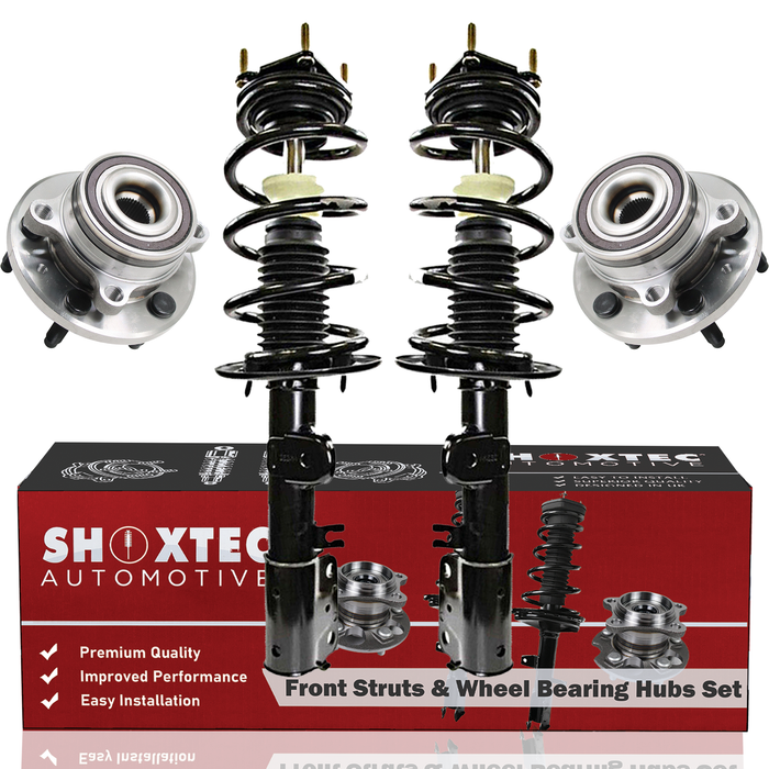 Shoxtec Front Struts Wheel Bearing Hubs Set Replacement for 2011 - 2013 Ford Explorer AWD Repl. Part No. 272621 272620 512460