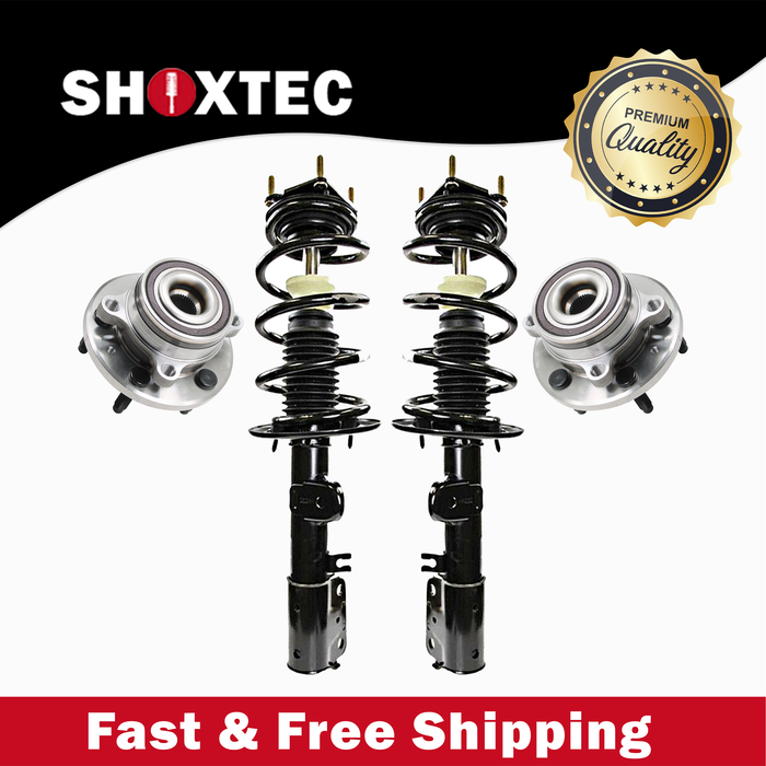 Shoxtec Front Struts Wheel Bearing Hubs Set Replacement for 2011 - 2013 Ford Explorer AWD Repl. Part No. 272621 272620 512460