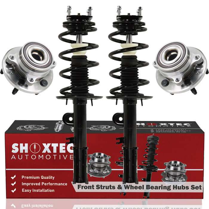 Shoxtec Front Struts Wheel Bearing Hubs Set Replacement for 2013 - 2016 Ford Explorer AWD; 2017 - 2018 Ford Explorer 4WD AWD Repl. Part No. 272730 272729 512460