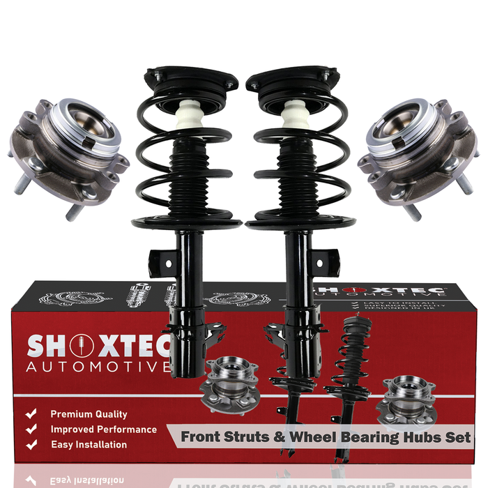 Shoxtec Front Struts Wheel Bearing Hubs Set Replacement for 2007-2012 Nissan Altima 2.5L L4 with 29 splines Repl Part No. 1331839LR 513294