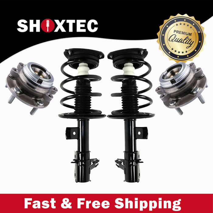 Shoxtec Front Struts Wheel Bearing Hubs Set Replacement for 2007-2012 Nissan Altima 2.5L L4 with 29 splines Repl Part No. 1331839LR 513294