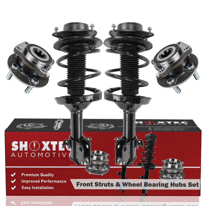 Shoxtec Front Struts Wheel Bearing Hubs Set Replacement for 2012 2013 Subaru Impreza Limited, Sport Limited, Sport Premium, Premium Automatic CVT Transmission Repl Part No. 3333445LR 513303