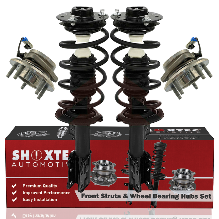 Shoxtec Front Struts Wheel Bearing Hubs Set Replacement for 2012 Chevrolet Captiva Sport; FWD with 3.0L V6 Engine Repl. Part No.372527 372526 513276