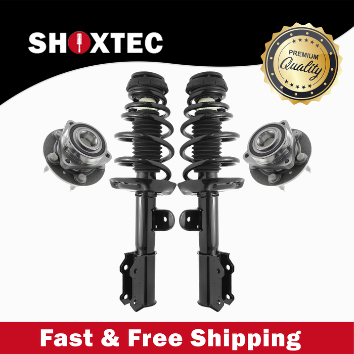 Shoxtec Front Struts Wheel Bearing Hubs Set Replacement for 2011-2012 Chevrolet Volt Repl Part No. 372627 372626 513316