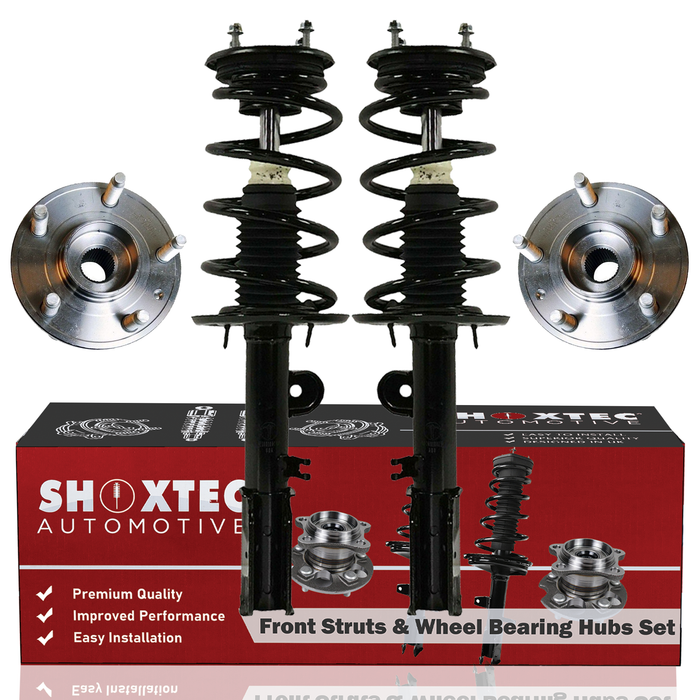 Shoxtec Front Struts Wheel Bearing Hubs Set Replacement for 2013 Ford Police Interceptor Utility Repl. Part No. 372730 372729 513275