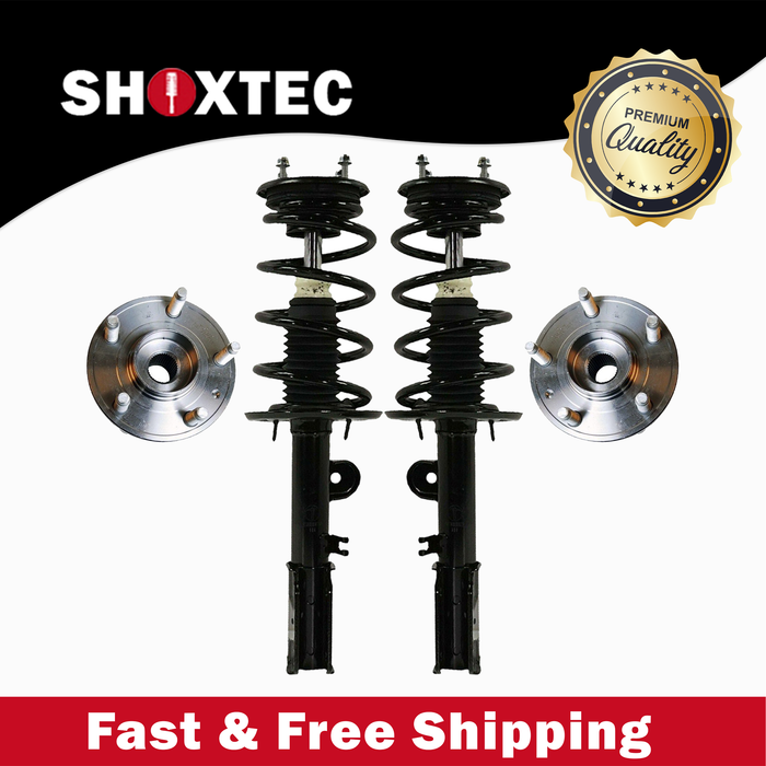 Shoxtec Front Struts Wheel Bearing Hubs Set Replacement for 2013 Ford Police Interceptor Utility Repl. Part No. 372730 372729 513275