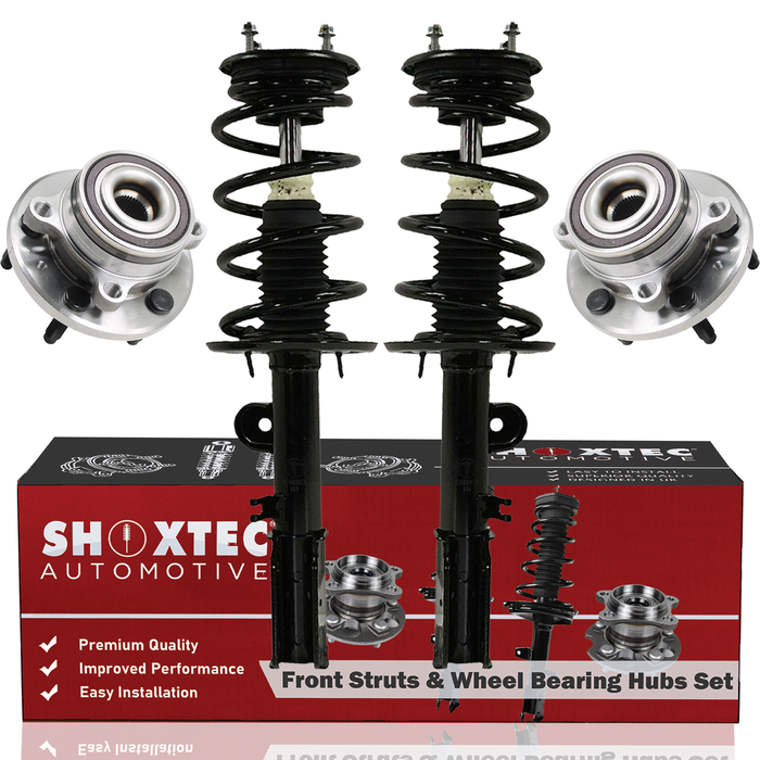 Shoxtec Front Struts Wheel Bearing Hubs Set Replacement for 2013 Ford Police Interceptor Utility Repl. Part No. 372730 372729 512460