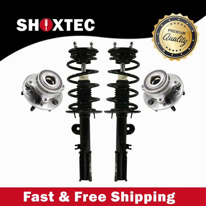 Shoxtec Front Struts Wheel Bearing Hubs Set Replacement for 2013 Ford Police Interceptor Utility Repl. Part No. 372730 372729 512460