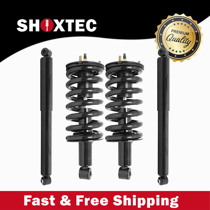 Shoxtec Full Set Complete Strut Assembly Replacement for 2004-2015 Nissan TITAN RWD Only Repl Part No. 471358 37252