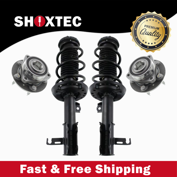 Shoxtec Front Struts Wheel Bearing Hubs Set Replacement for 2013-2016 Buick Verano 2.0L engine Repl Part No.  472664 472663 513316