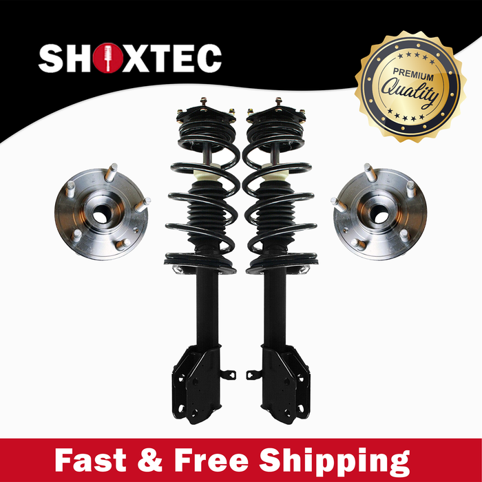 Shoxtec Front Struts Wheel Bearing Hubs Set Replacement for 2012 2013 2014 Ford Edge with 2.0L engine Only Repl. Part No. 572889 572888 513275