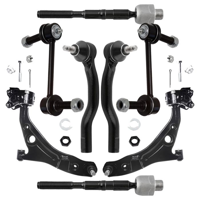 Shoxtec Front End 8pc Suspension Kit Replacement for 2007-2014 Ford Edge; 2007-2015 Lincoln MKX Includes 2 Sway Bars 2 Inner Tie Rods 2 Outer Tie Rods 2 Control Arms