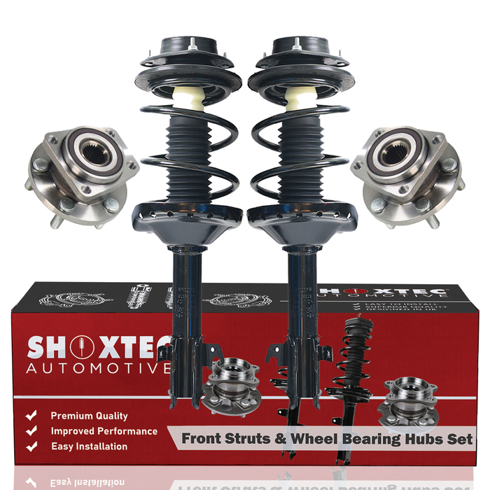 Shoxtec Front Struts Wheel Bearing Hubs Set Replacement for 2005 - 2009 Subaru Outback Repl. Part No. 11905 11906 513220