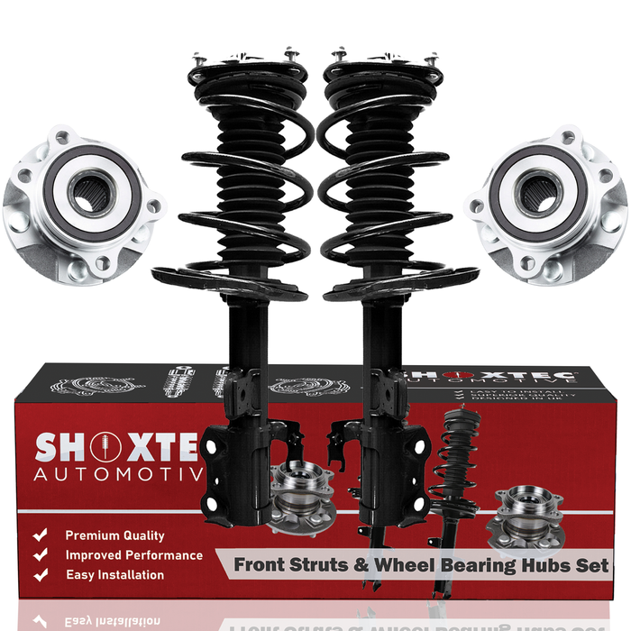 Shoxtec Front Struts Wheel Bearing Hubs Set Replacement for 2006 - 2012 Toyota RAV4 Repl. Part No. 172276 172275 513257