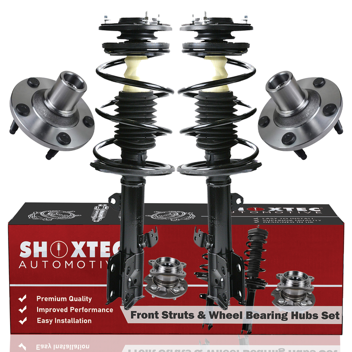 Shoxtec Front Struts Wheel Bearing Hubs Set Replacement for 2001-2012 Ford Escape; Replacement for 2008-2011 Mazda Tribute; Replacement for 2005-2011 Mercury Mariner Repl Part No. 171593 171594 518515