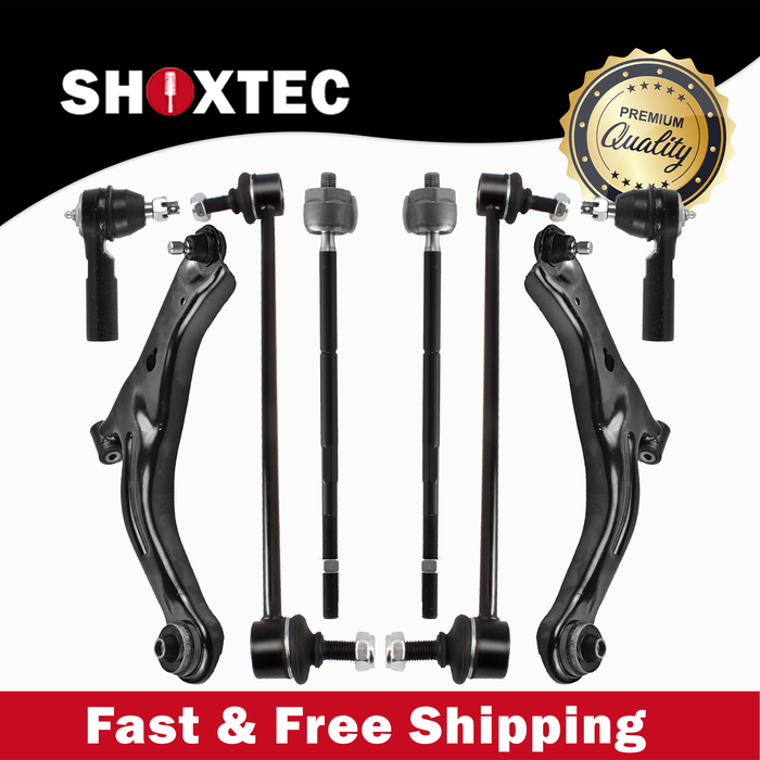 Shoxtec 8pc Suspension Kit Replacement for 05-12 Ford Escape 05-11 Mazda Tribute 05-11 Mercury Mariner Include 2 Sway Bars 2 Inner&Outer Tie Rods 2 Control Arms