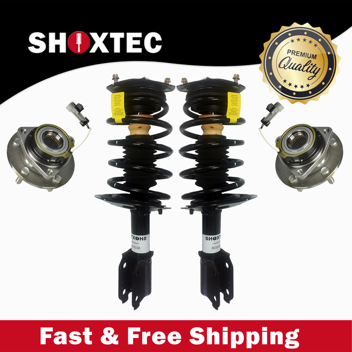 Shoxtec Front Struts Wheel Bearing Hubs Set Replacement for 2001 - 2005 Chevrolet Impala Repl. Part No. 171670 513179