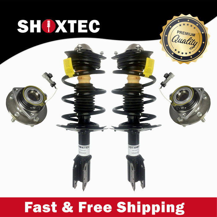 Shoxtec Front Struts Wheel Bearing Hubs Set Replacement for 2001-2005 Pontiac Montana; Replacement for 2001-2004 Oldsmobile Silhouette Repl. Part No. 271670 513179