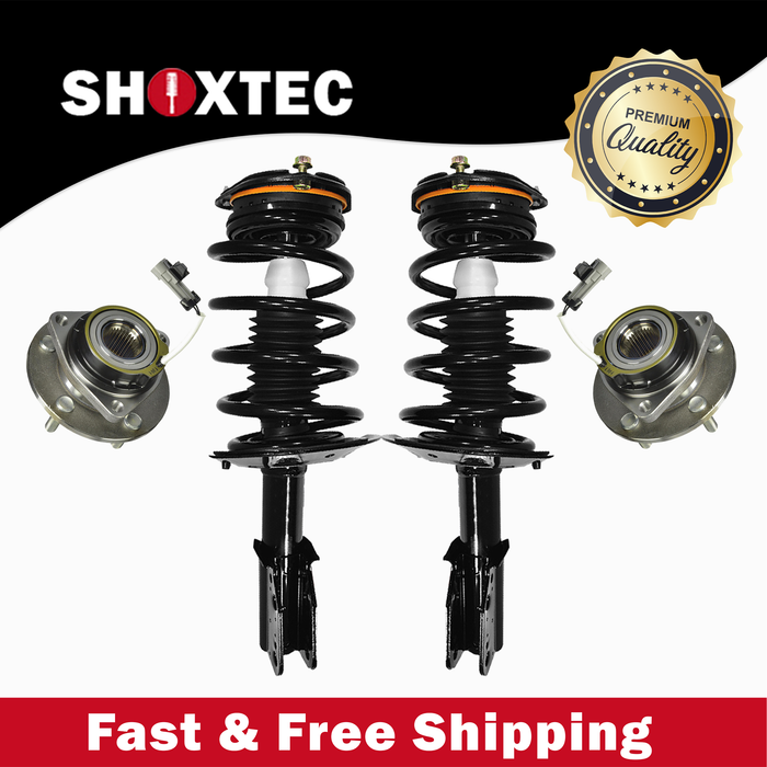 Shoxtec Front Struts Wheel Bearing Hubs Set Replacement for 2001 Buick Park Avenue Repl. Part No. 171665 513179