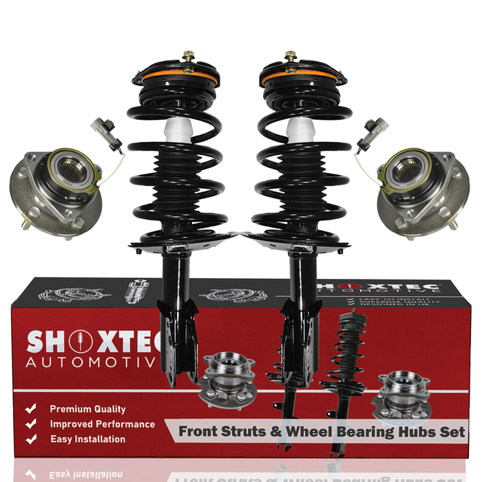 Shoxtec Front Struts Wheel Bearing Hubs Set Replacement for 2001 Buick Park Avenue Repl. Part No. 171665 513179