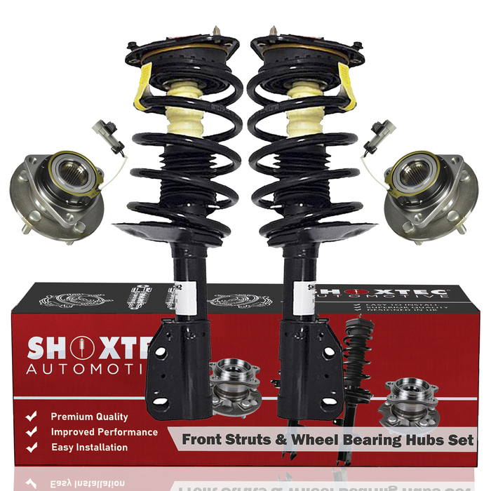 Shoxtec Front Struts Wheel Bearing Hubs Set Replacement for 2001-2002 Cadillac Deville; Replacement for 2001 Buick Lesabre Repl. Part No. 171685 513179