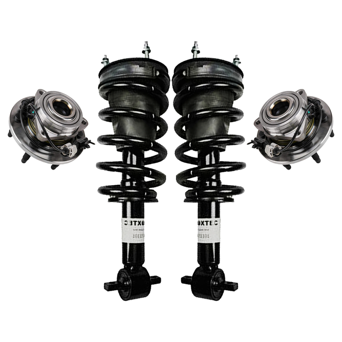 Shoxtec Front Struts Wheel Bearing Hubs Set Replacement for 2007-2013 Silverado 1500 4WD Only; Replacement for 2007-2013 GMC Sierra 1500 4WD Only Repl Part No. 139105 515096