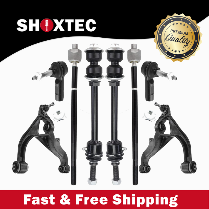 Shoxtec 8pc Suspension Kit Replacement for 13-18 RAM 1500 19-22 RAM 1500 Classic 4WD Only Includes 2 Sway Bars 2 Inner&Outer Tie Rod Ends 2 Lower Control Arms and Ball Joints Assembly