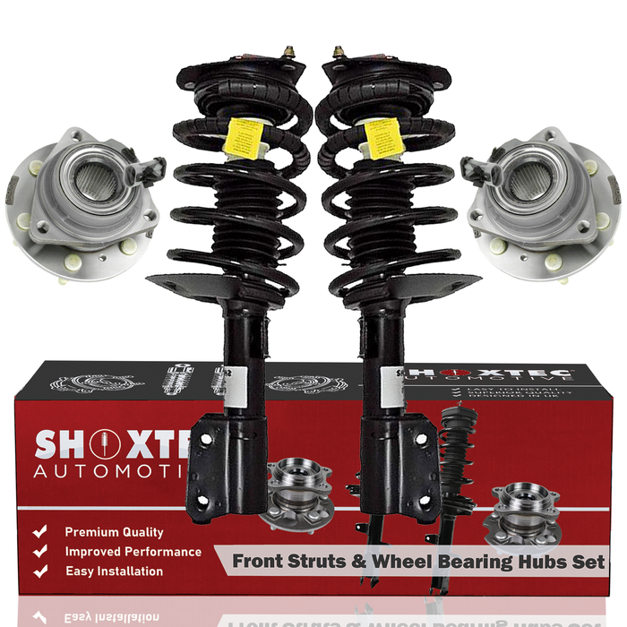 Shoxtec Front Struts Wheel Bearing Hubs Set Replacement for 06-07 Buick Terraza; Replacement for 06-09 Chevy Uplander; Replacement for 06-09 Pontiac Montana; 06-07 Saturn Relay Repl. No. 172231 513236