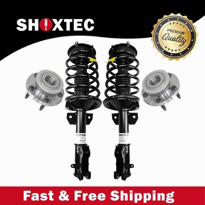 Shoxtec Front Struts Wheel Bearing Hubs Set Replacement for 2005 - 2010 Ford Mustang Repl. Part No. 172138 513221