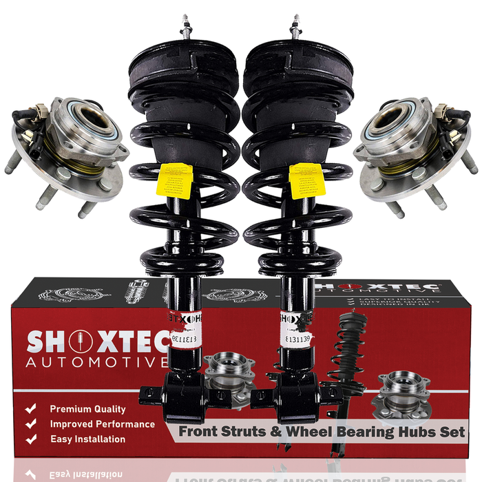 Shoxtec Front Struts Wheel Bearing Hubs Set Replacement for 2015 2016 2017 2018 Chevrolet Tahoe 4WD Repl Part No. 139104 515160