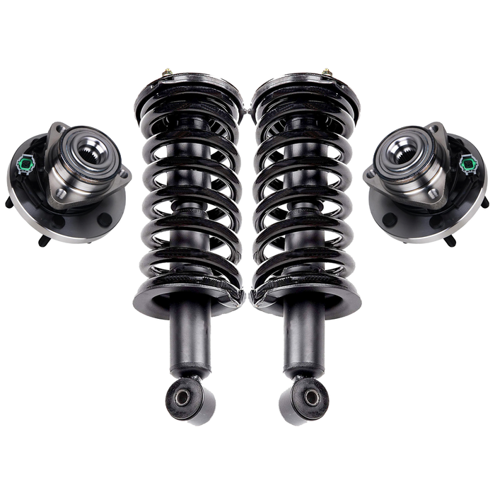 Shoxtec Front Struts Wheel Bearing Hubs Set Replacement for 2004-2007 Nissan Titan 4WD Without off road package Repl Part No. 171358 515066