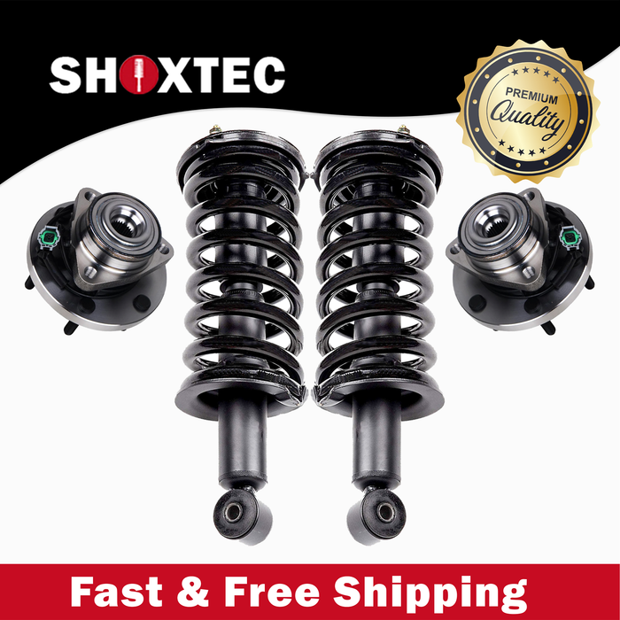 Shoxtec Front Struts Wheel Bearing Hubs Set Replacement for 2004-2007 Nissan Titan 4WD Without off road package Repl Part No. 171358 515066