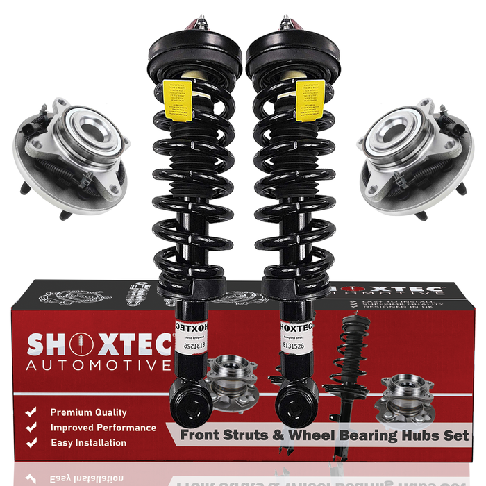 Shoxtec Front Struts Wheel Bearing Hubs Set Replacement for 2011-2013 Lincoln Navigator 5.4L RWD; Replacement for 2011-2013 Ford Expedition 5.4L RWD Repl Part No. 171138 515143