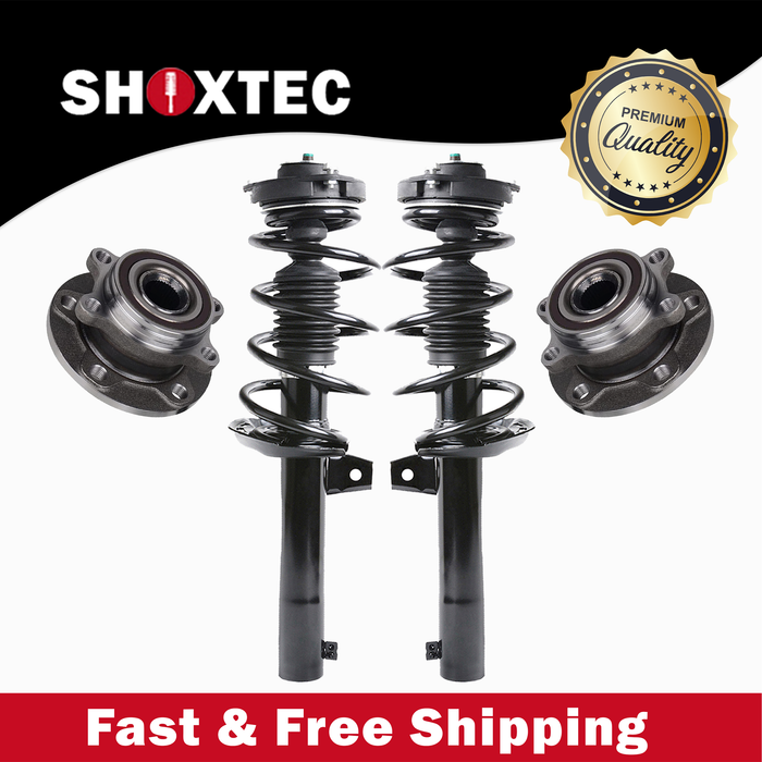 Shoxtec Front Struts Wheel Bearing Hubs Set Replacement for 2010-2014 Volkswagen Golf; 2005-2014 Volkswagen Jetta; 2007-2011 Volkswagen EOS; 2012-2017 Volkswagen Beetle Repl Part No. 172311 513253