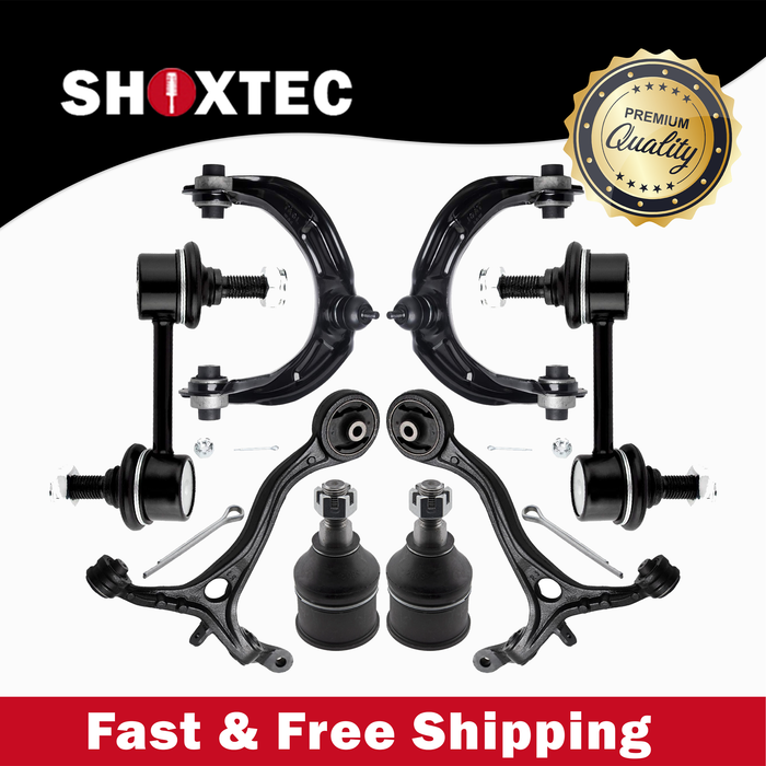 Shoxtec 8pc Suspension Kit Replacement for 2008-2012 Honda Accord 2009-2014 Acura TSX Includes 2 Sway Bars 2 Upper Control Arms 2 Lower Control Arms 2 Lower Ball Joints