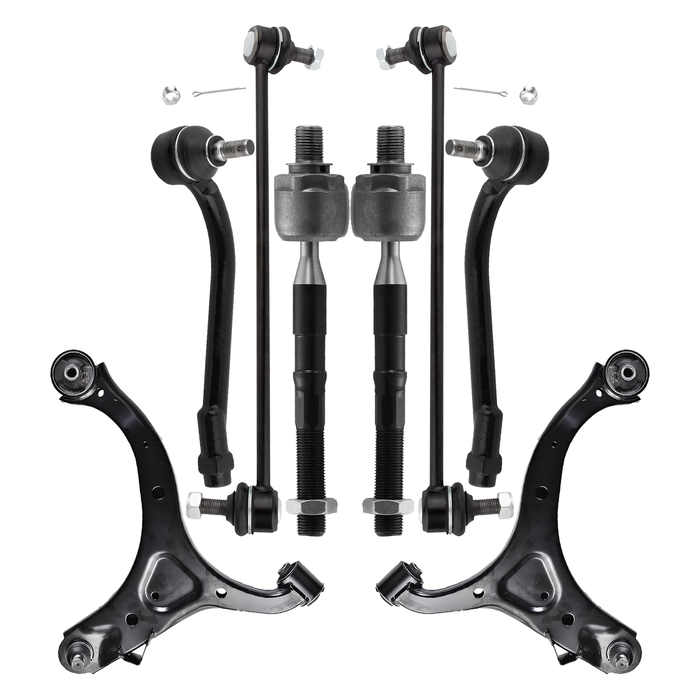 Shoxtec 8pc Suspension Kit Replacement for 2007-2012 Hyundai Santa Fe Includes 2 Sway Bars 2 Inner 2 Outer Tie Rod Ends 2 Lower Control Arms and Ball Joints Assembly