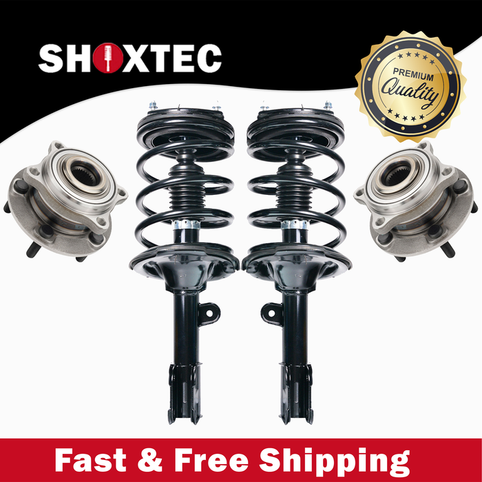 Shoxtec Front Struts Wheel Bearing Hubs Set Replacement for 2007-2009 Hyundai Santa Fe GLS; Limited; SE Repl. Part No. 272300 272299 513266