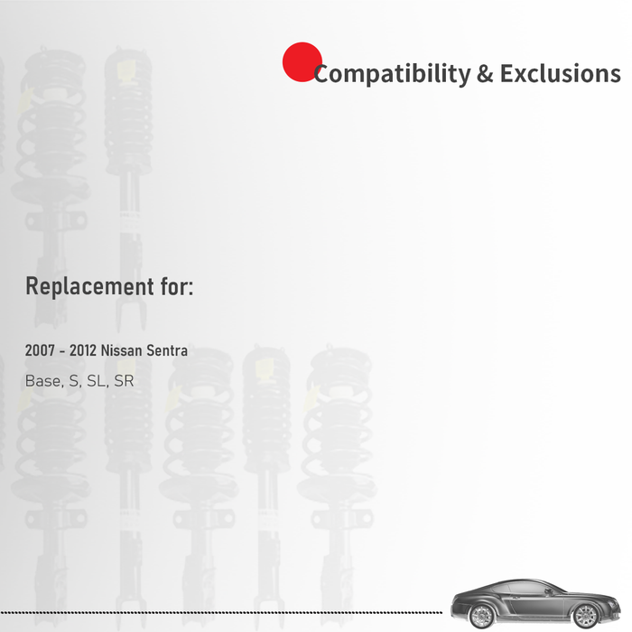 Reemplazo del amortiguador trasero Shoxtec para Nissan Sentra Repl. 2007 - 2012. Número de pieza 5639