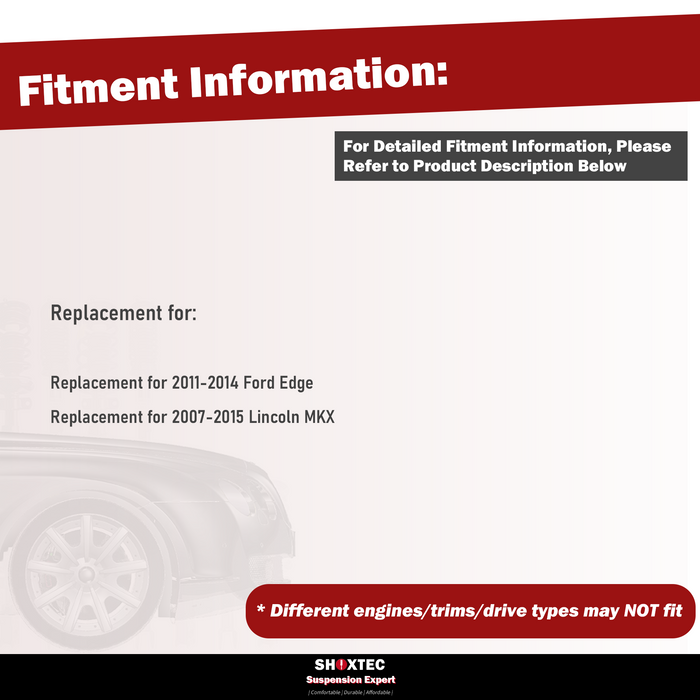 Shoxtec Front End 8pc Suspension Kit Replacement for 2007-2014 Ford Edge; 2007-2015 Lincoln MKX Includes 2 Sway Bars 2 Inner Tie Rods 2 Outer Tie Rods 2 Control Arms
