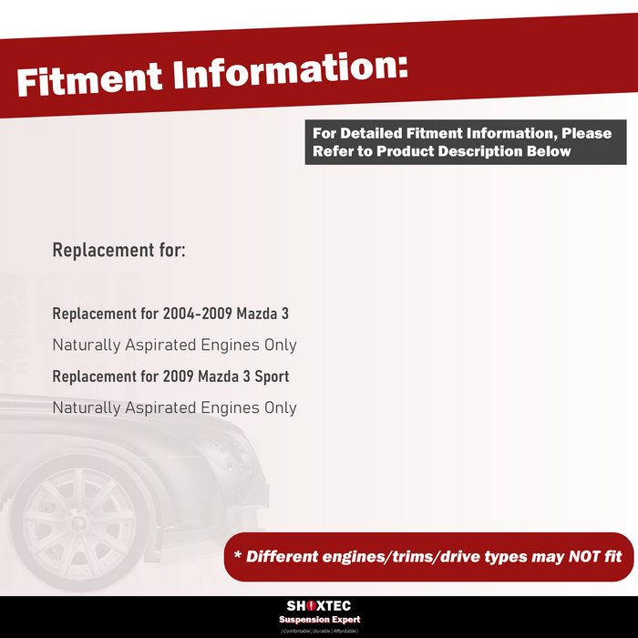 Shoxtec 8pc Suspension Kit Replacement for 2004-2009 Mazda 3 Includes 2 Sway Bars 2 Inner&Outer Tie Rod Ends 2 Lower Control Arms and Ball Joints Assembly