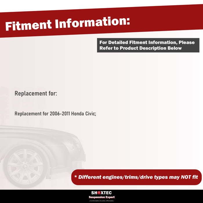Shoxtec 8pc Suspension Kit Replacement for 2006-2011 Honda Civic Include 2 Sway Bars 2 Inner&Outer Tie Rod Ends 2 Lower Control Arms and Ball Joints