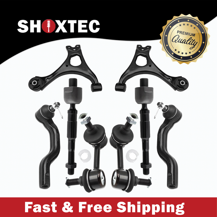 Shoxtec 8pc Suspension Kit Replacement for 2006-2011 Honda Civic Include 2 Sway Bars 2 Inner&Outer Tie Rod Ends 2 Lower Control Arms and Ball Joints