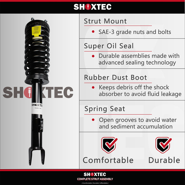Shoxtec Full Set Complete Struts Assembly for 2007-2009 Lexus ES350 Coil Spring Shock Absorber Repl. Part no. 272384 272385 272307 272308