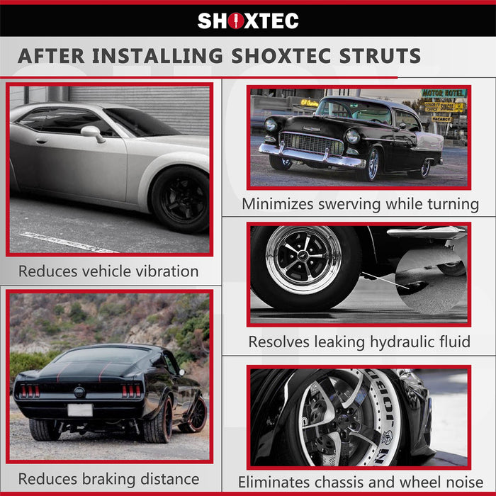 Shoxtec Juego completo de amortiguadores de repuesto para Chrysler 300 2011-2019; Reemplazo RWD para Dodge Challenger 2011-2019; Reemplazo RWD para Dodge Charger 2011-2019; RWD