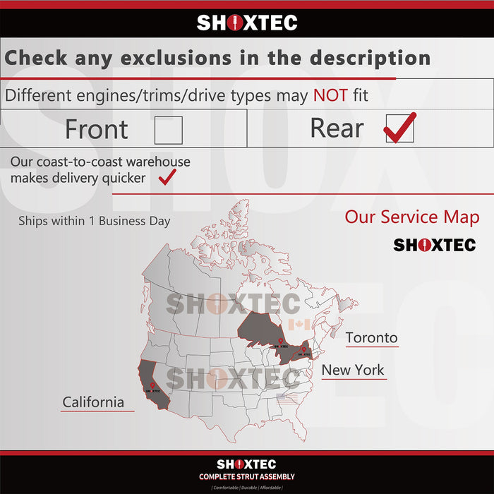 Shoxtec Rear Shock Absorber Replacement for 2005 - 2006 Mitsubishi Outlander Repl. Part No.71147