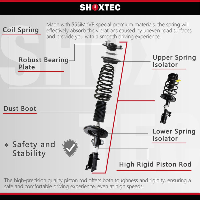 Shoxtec Full Set Complete Struts fits 1999-2000 Chrysler Cirrus; Coil Spring Assembly Shock Absorber Repl. part no. 171311 171565LR